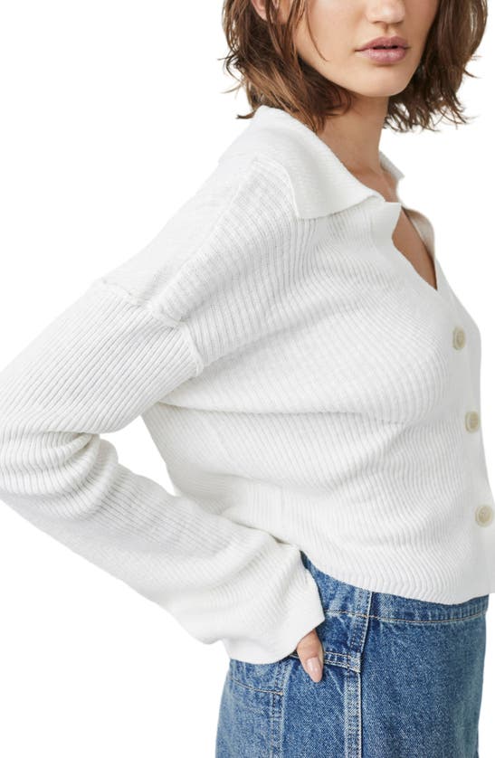 Free People Ella Button-up Sweater In Ivory
