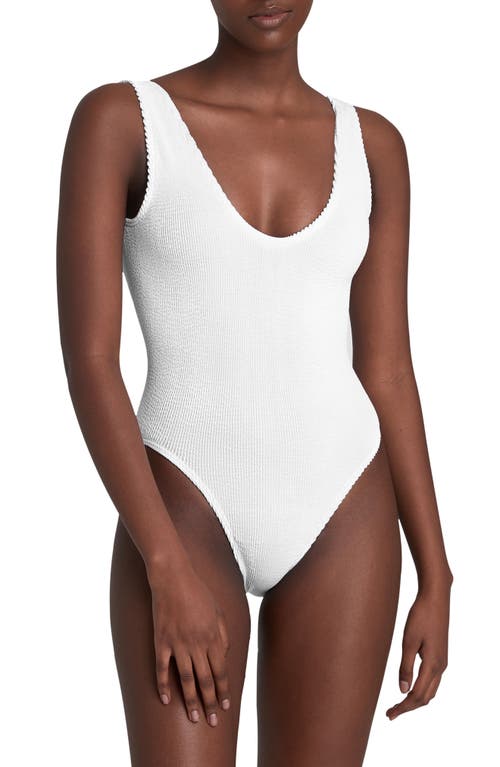 BOUND by Bond-Eye The Mara Ribbed One-Piece Swimsuit in Optic White