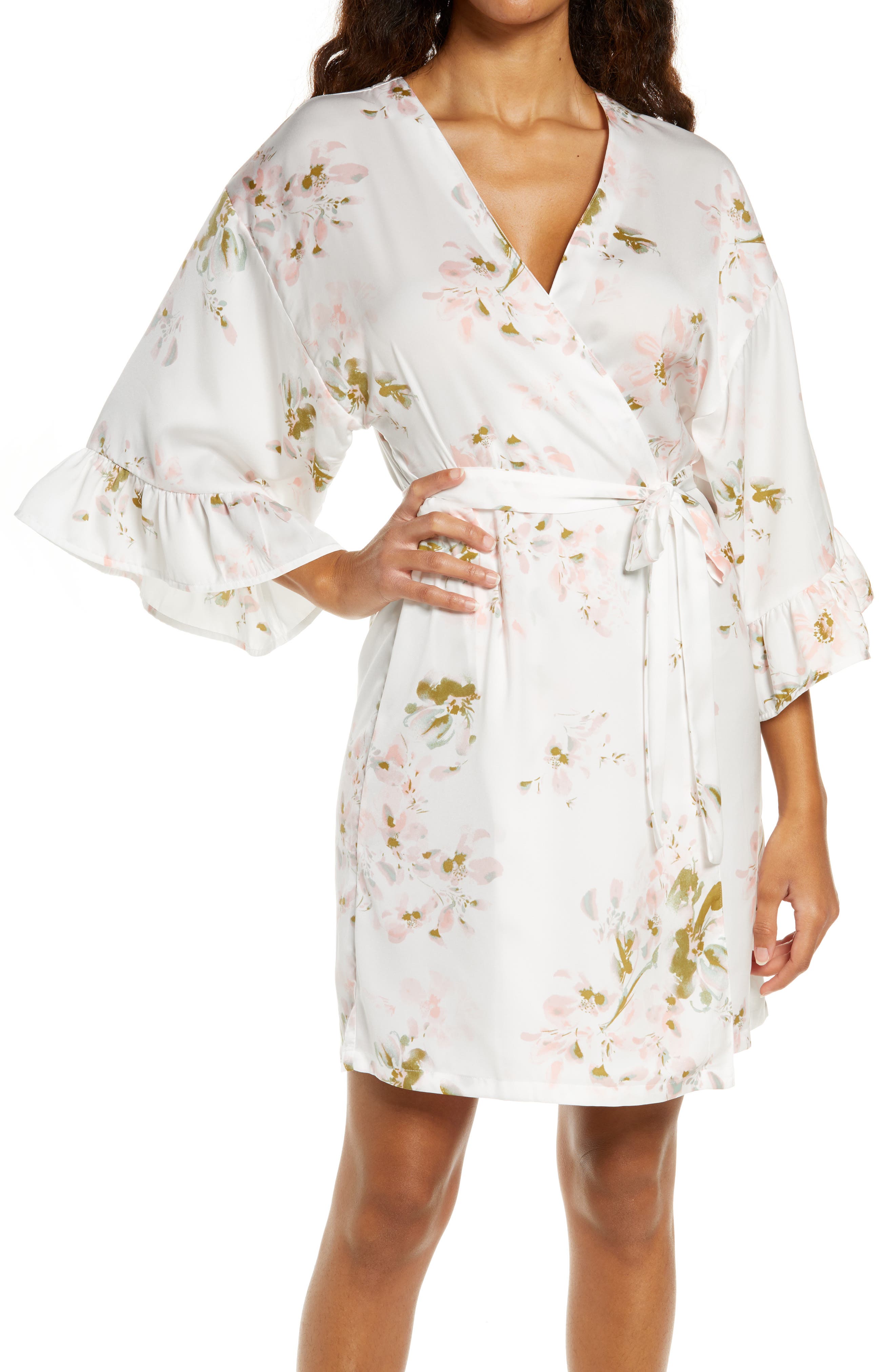 Nordstrom Ruffle Trim Satin Robe Nordstrom Rack