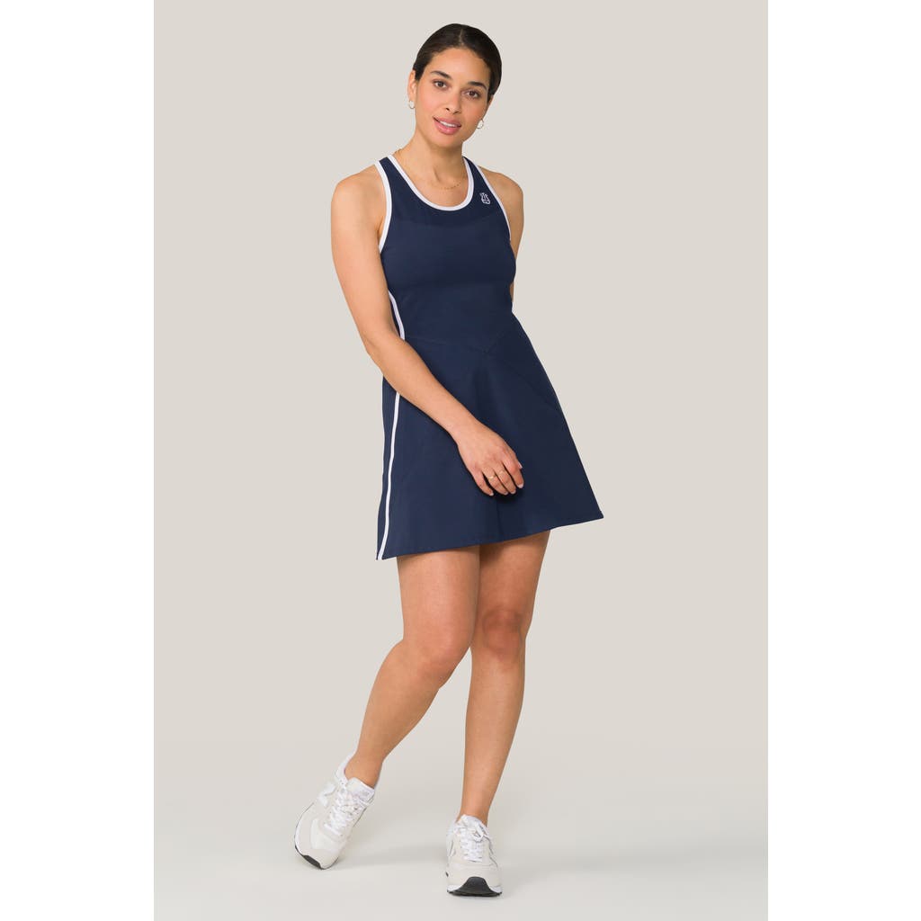 Alala Framed Serena Dress In Navy + White