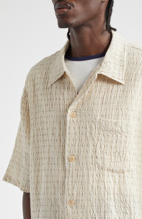 Shop Our Legacy Boxy Cotton Seersucker Shirt In Light Authentic Seersucker