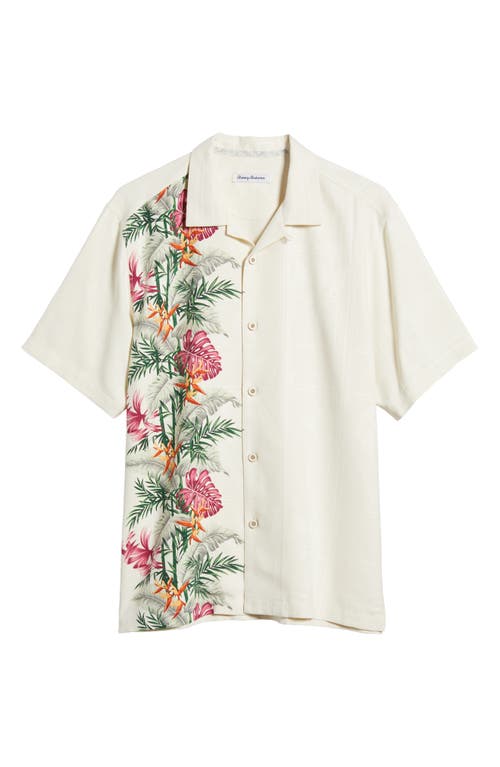 Shop Tommy Bahama Bloom Terrace Short Sleeve Silk Button-up Shirt In Vanilla Ic