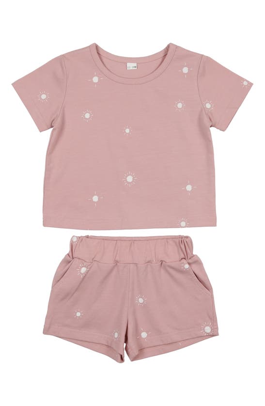 Shop Pouf Sun Print Top & Shorts Set In Pink