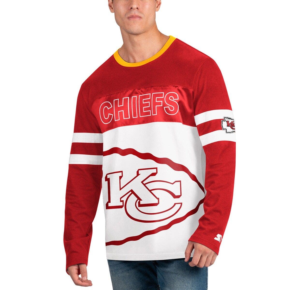 Men's Starter Red/White Kansas City Chiefs Halftime Long Sleeve T-Shirt Size: Small