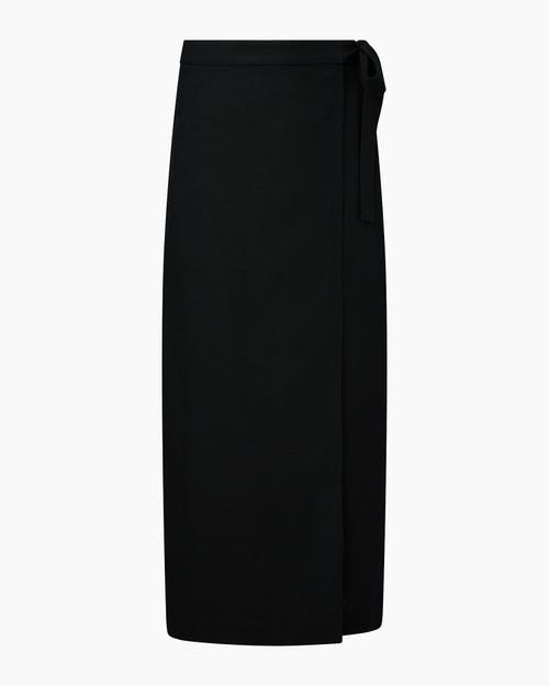 Shop Onia Air Linen Maxi Wrap Skirt In Black