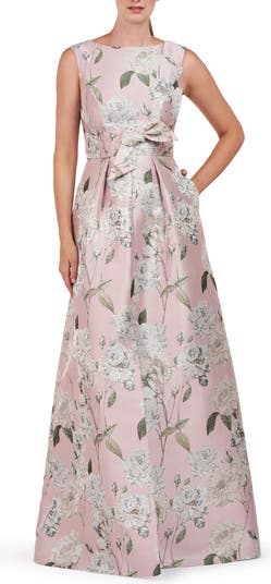 Kay Unger Liliana Metallic Floral Sleeveless Gown Nordstrom