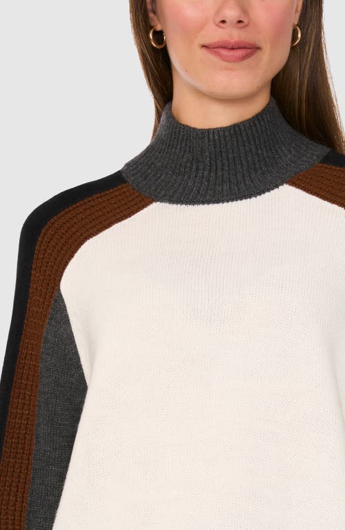 Halogenr Halogen(r) Colorblock Mock Neck Sweater In White