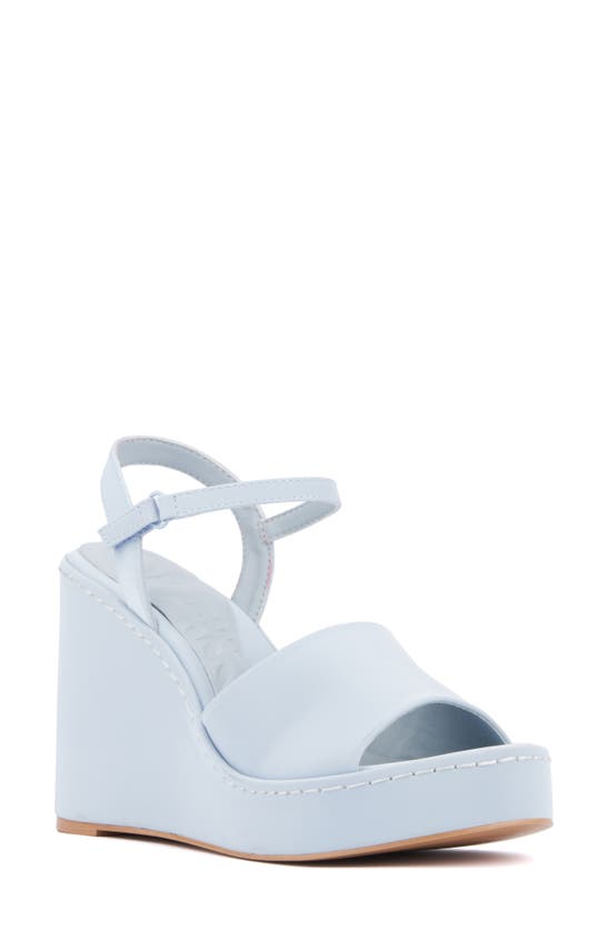 Shop Olivia Miller Magnetic Platform Wedge Sandal In Blue