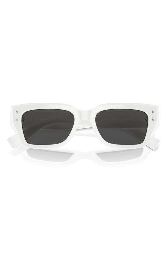 Dolce & Gabbana 52mm Cat Eye Sunglasses In White