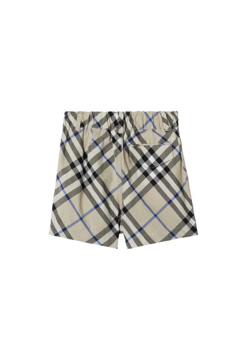 Shop Burberry Check Cotton Shorts In Lichen