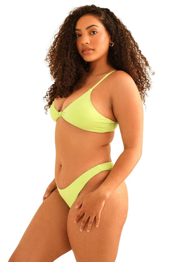 Shop Dippin Daisys Zen Knotted Triangle Bikini Top In Green Tea