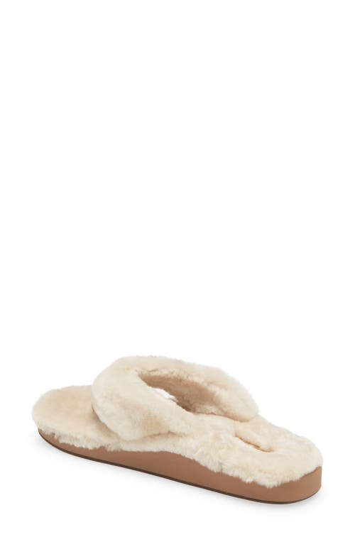 Shop Olukai Kipea Heu Genuine Shearling Slide Sandal In Tapa/tapa