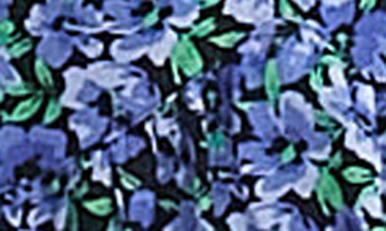 Shop Topshop Angel Sleeve Floral Minidress In Mid Blue