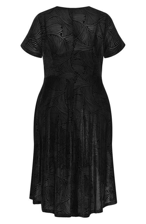 Shop City Chic Sienna Velvet Burnout High-low Dress In Black