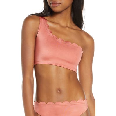 Chelsea28 Scallop One-Shoulder Bikini Top, Pink