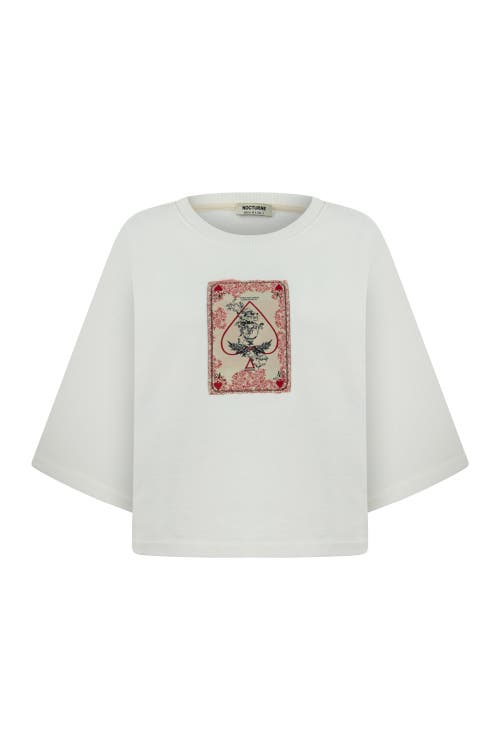 Shop Nocturne Oversized Short Sleeve T-shirt In Ivory