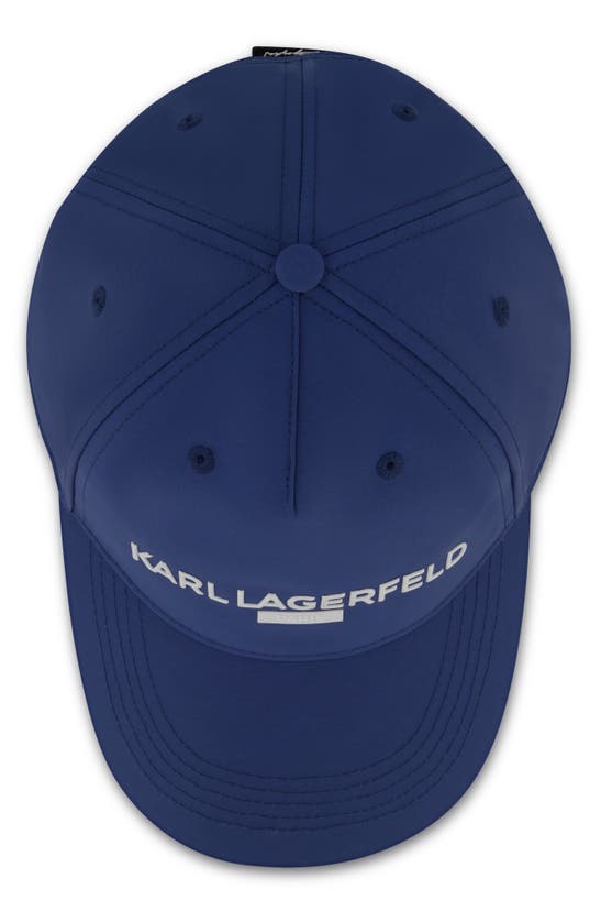 Shop Karl Lagerfeld Logo Ripstop Baseball Cap In Blue