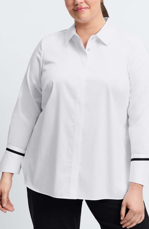 Shop Foxcroft Iris Button-up Shirt In White