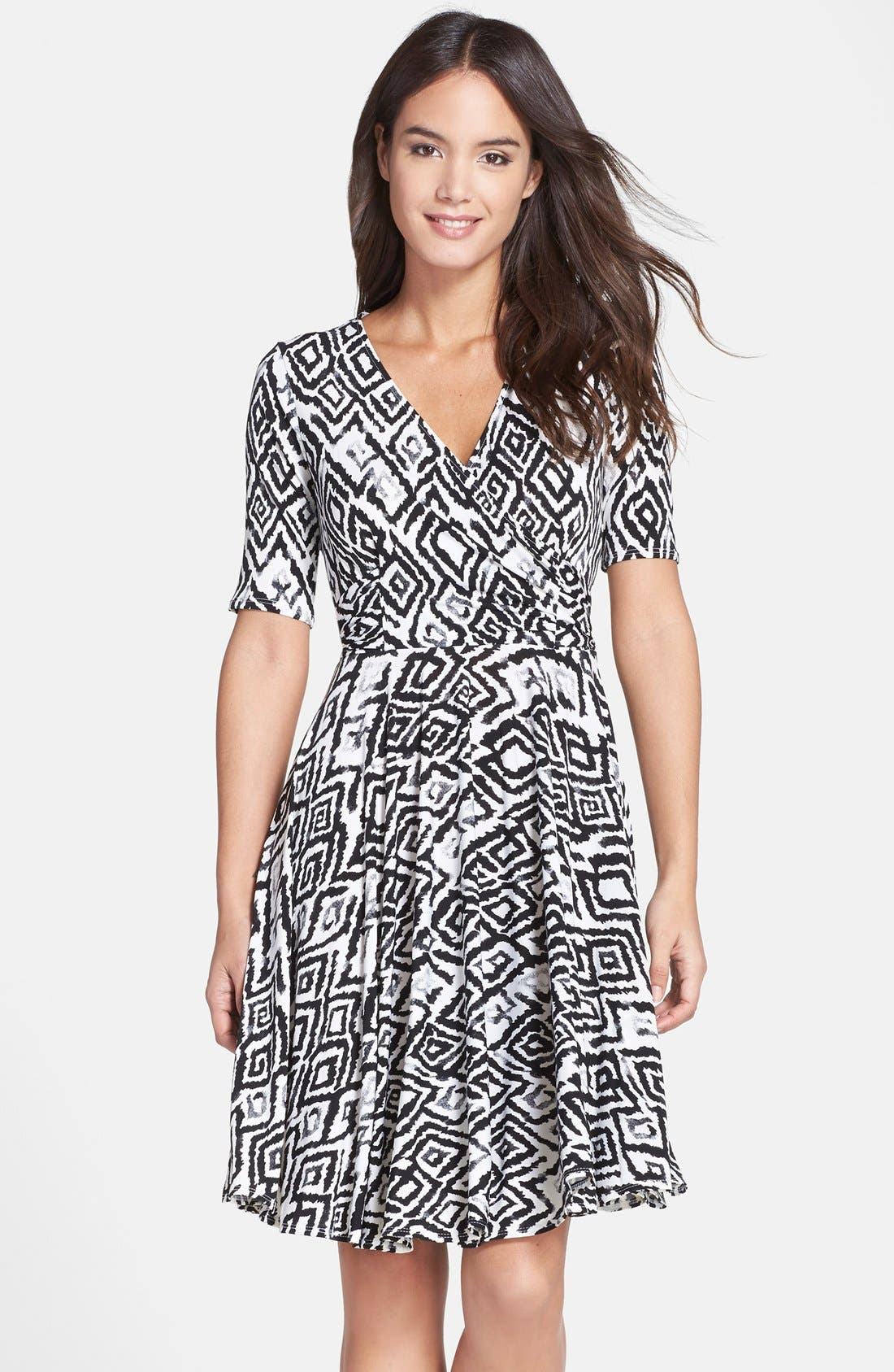 donna morgan faux wrap dress