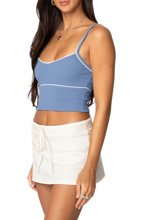 Shop Edikted Contrast Crop Camisole In Blue