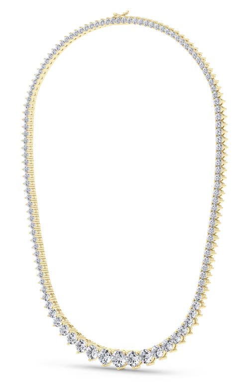 Graduated Lab Created Diamond Tennis Necklace in 14K Yellow Gold