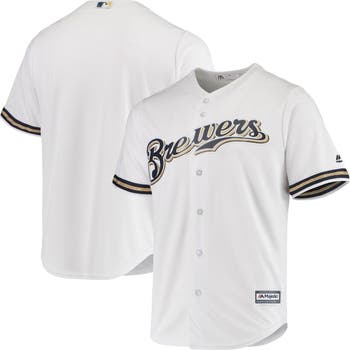 Majestic Men's White Milwaukee Brewers Team Official Jersey - White