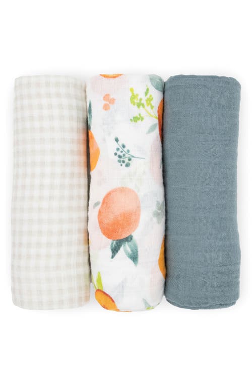 little unicorn 3-Pack Organic Cotton Muslin Swaddle Blankets in Georgia Peach 2 at Nordstrom