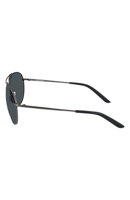 Shop Nike Chance 61mm Polarized Aviator Sunglasses In Satin Gunmetal/polar Grey