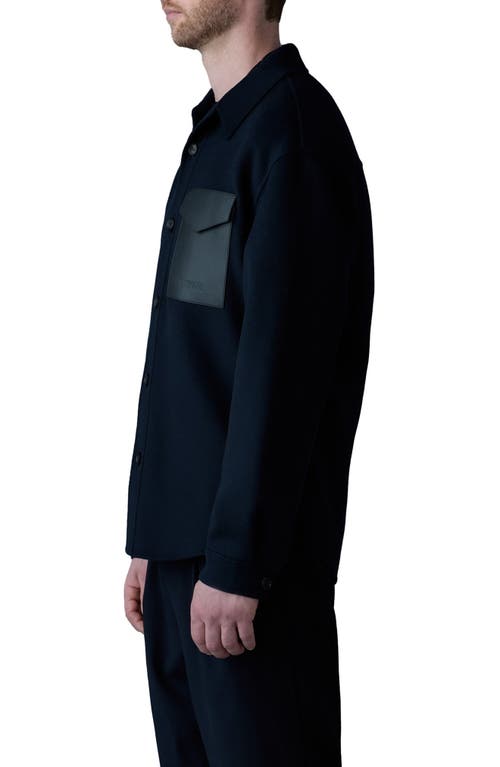 Mackage Black Emmanuel Double-face Wool Jacket In Navy