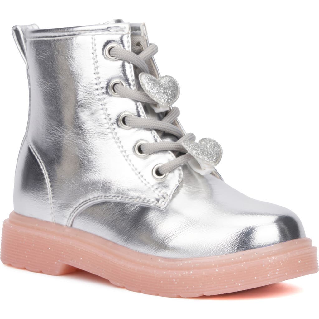 Olivia Miller Kids' Space Case Metallic Boot In Silver