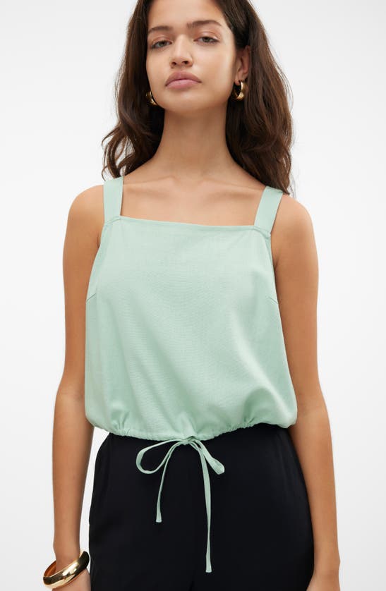 Shop Vero Moda Mymilo Drawstring Hem Camisole In Silt Green