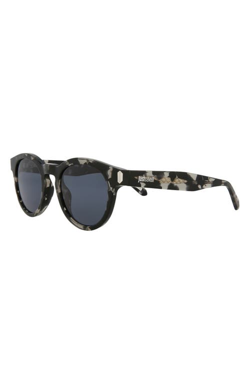 Just Cavalli Round-frame Acetate Sunglasses In Black Havana Blue