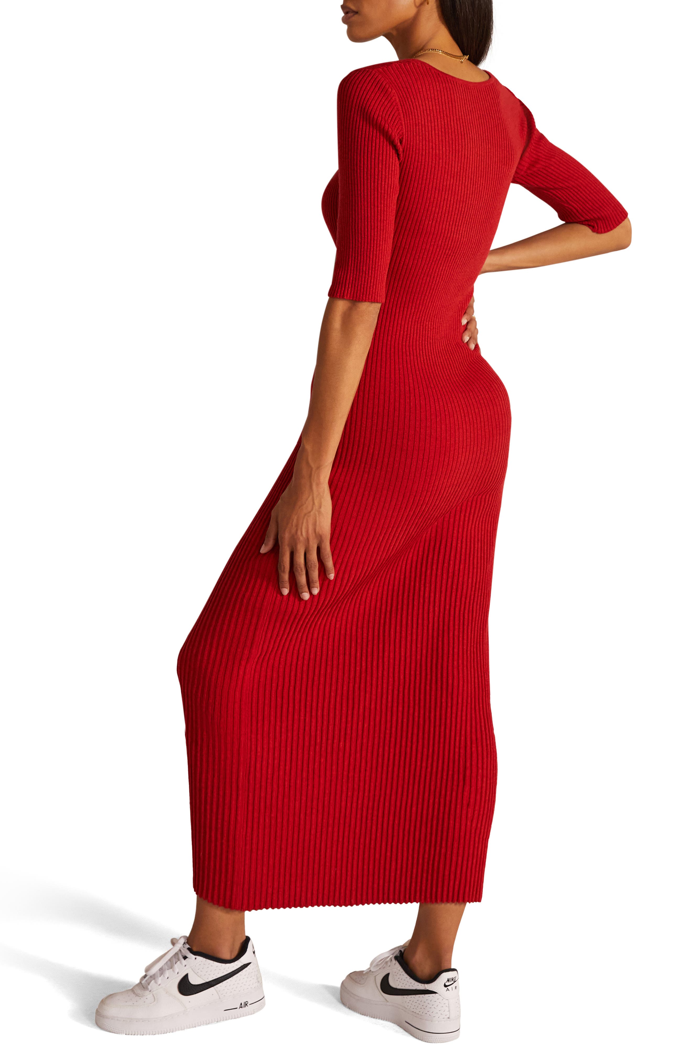 Cotton Blend Rib Sweater Dress | Nordstrom