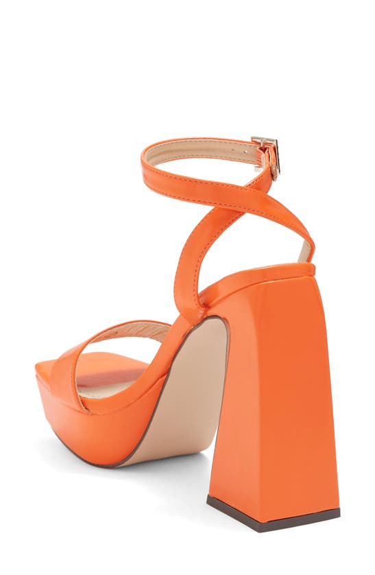 Chase & Chloe Rayla Ankle Strap Platform Sandal In Orange Pu