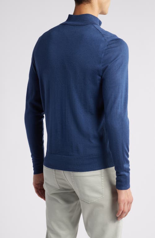 Shop Canali Quarter Zip Cashmere & Wool Blend Sweater In Blue