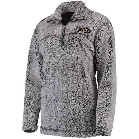 Women's Gray Cleveland Browns Sherpa Quarter-Zip Pullover Jacket