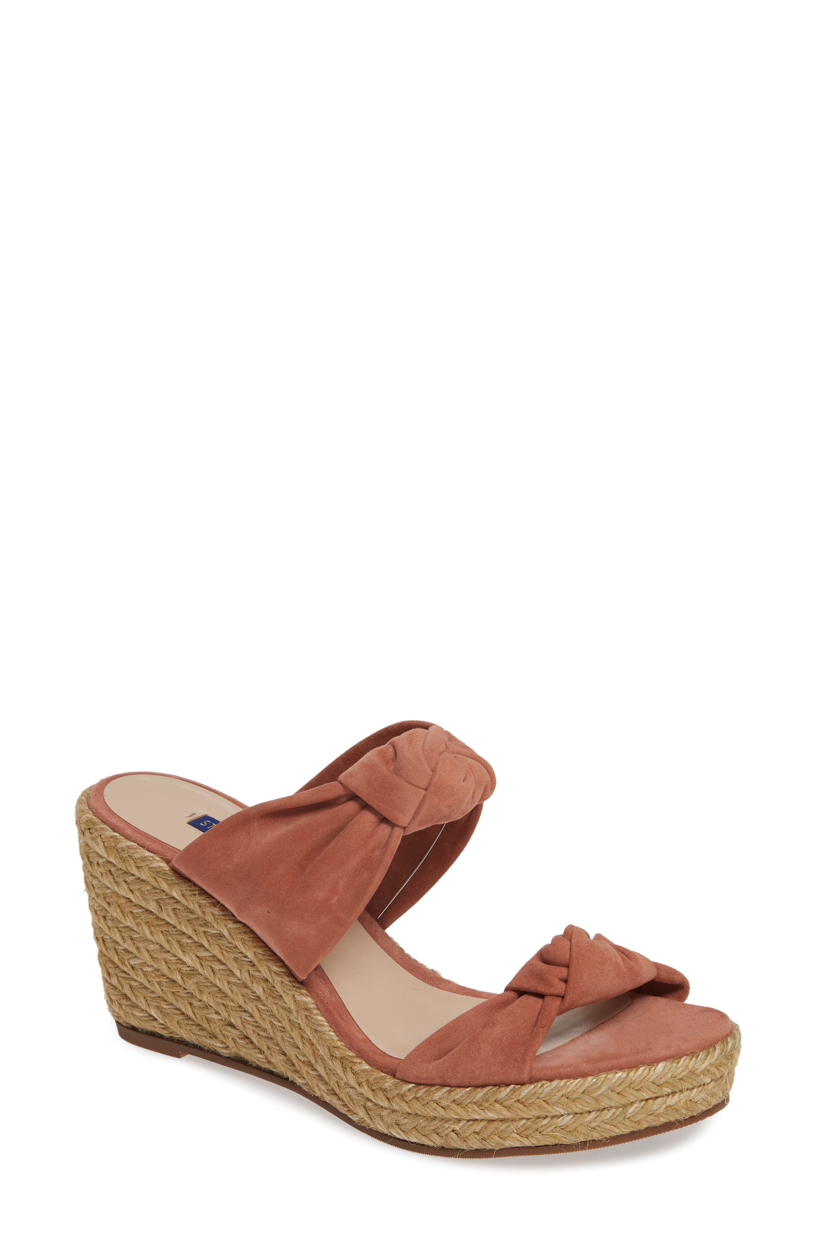 Stuart Weitzman Sarina Espadrille Wedge Slide Sandal, Pink