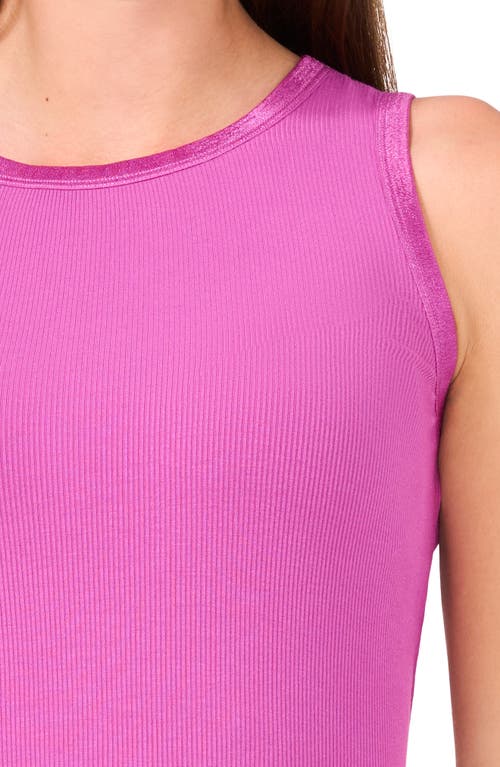 Shop Halogenr Halogen(r) Mixed Media Rib Tank Top In Vivid Plum Purple