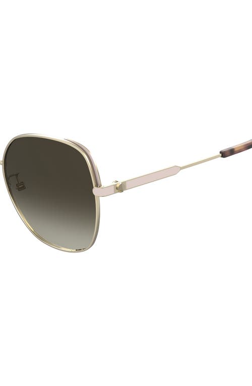 Shop Kate Spade New York 59mm Yarafs Round Sunglasses In Gold Pink/brown Gradient