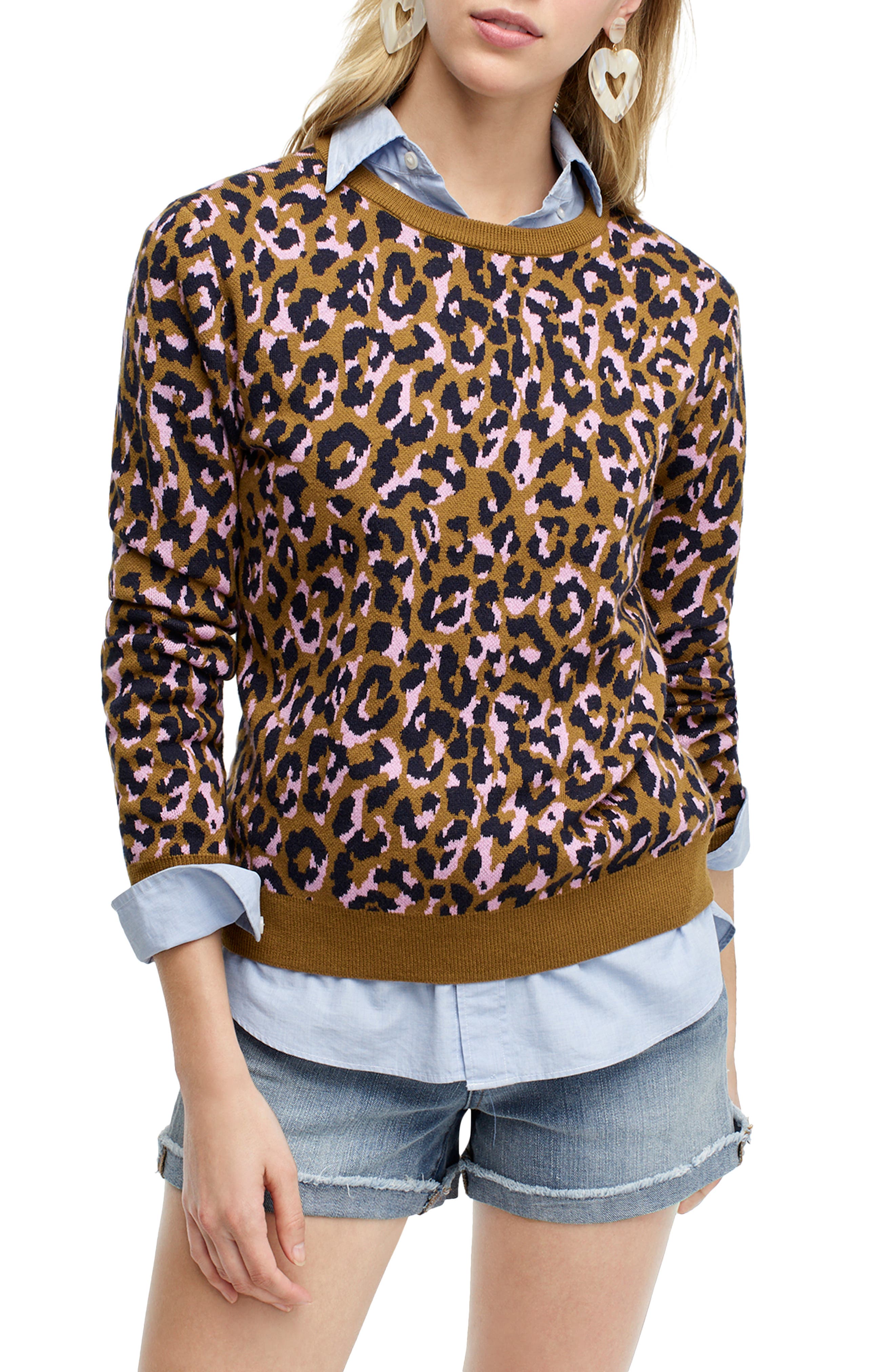 j crew cheetah sweater