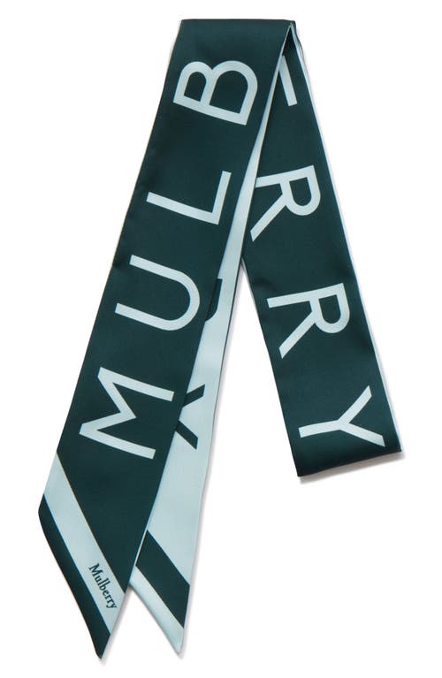 Mulberry Logo Skinny Scarf In Green