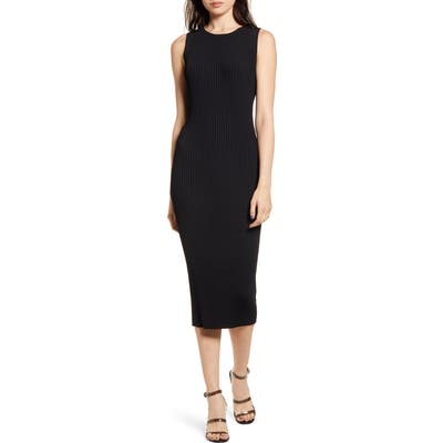 Chelsea28 Ribbed Sleeveless Sweater Dress, Black