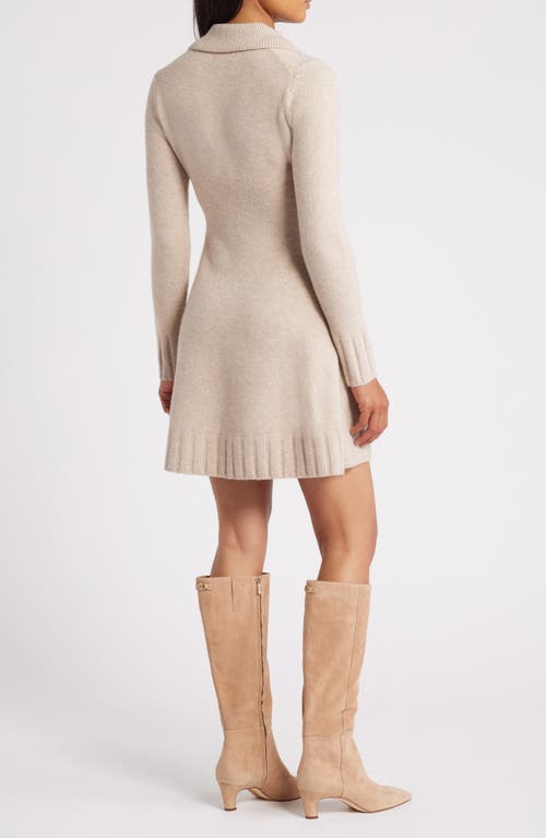 Shop Mila Mae Long Sleeve Sweater Minidress In Mocha