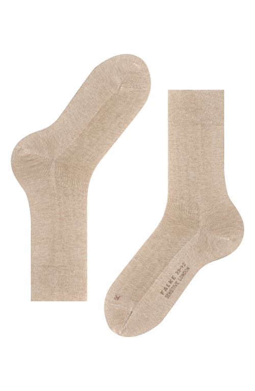 Falke Sensitive London Cotton Blend Socks In Sand Melange