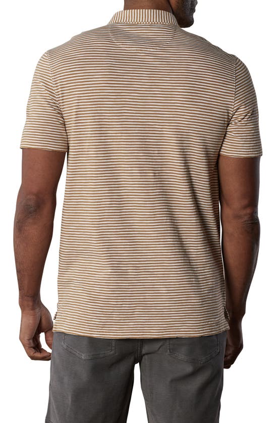 The Normal Brand Slub Pocket Polo In Bronze Stripe