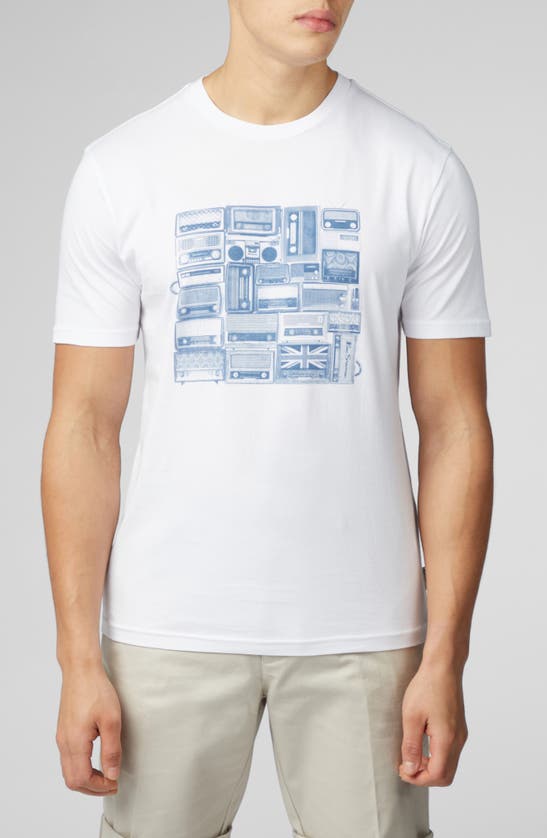 Shop Ben Sherman Radio Stack Graphic T-shirt In White