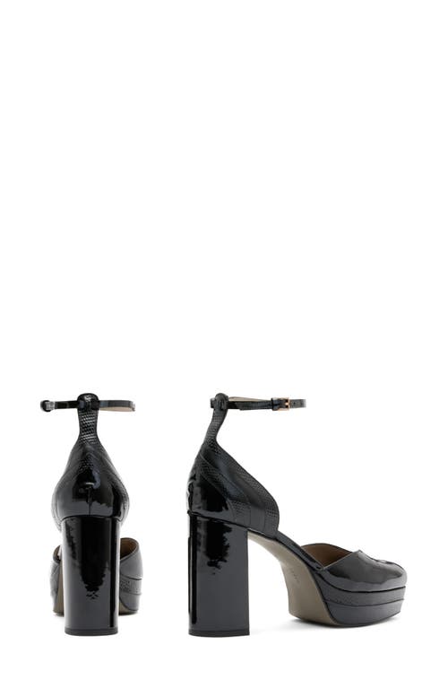 Allsaints Tiffanny Platform Sandal In Black Shine