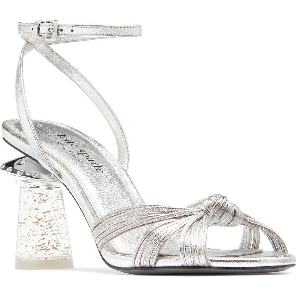Kate Spade 90mm Leather Sandals In Silver