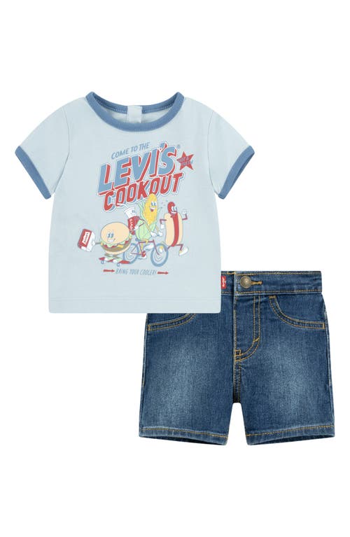 Shop Levi's® Cookout Ringer T-shirt & Shorts Set In Niagra