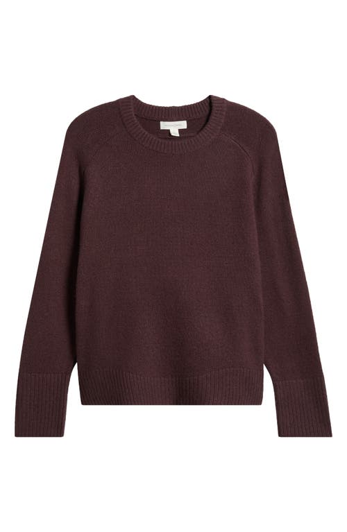 Shop Treasure & Bond Crewneck Raglan Cotton Blend Sweater In Burgundy Fudge